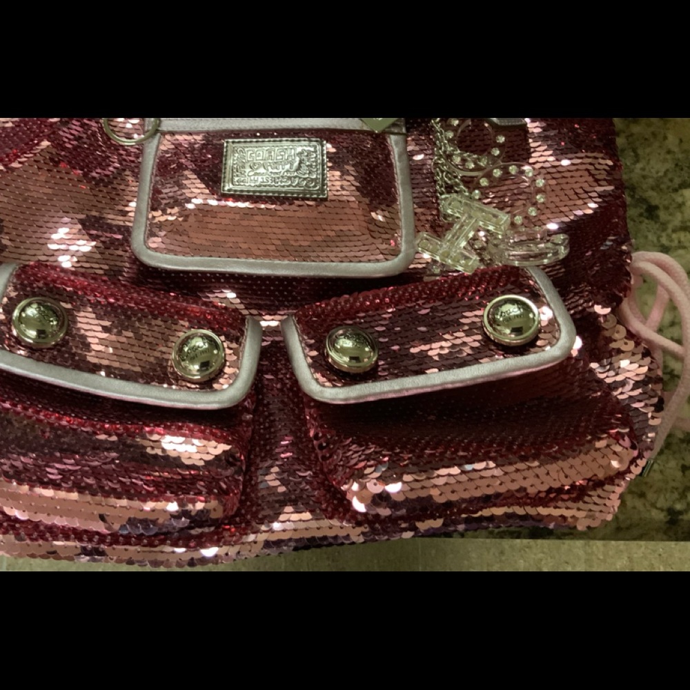 Coach sequin handbag. Beautiful pink handbag.